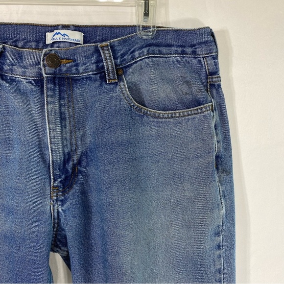 Blue Mountain Men’s Worn Ranch Work Condition Denim Jeans 38/30 - Picture 2 of 9